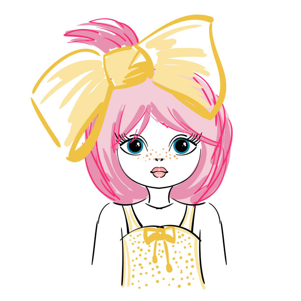 戴蝴蝶结的肖像女孩图片下载