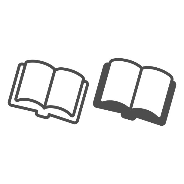 打开书，杂志线和固体图标，儿童图书日概念，杂志矢量标志上的白色背景，打开书大纲风格的移动概念和网页设计。矢量图形。图片下载