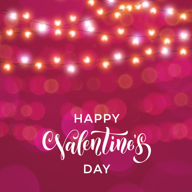 心形情人花环闪闪图案图片下载