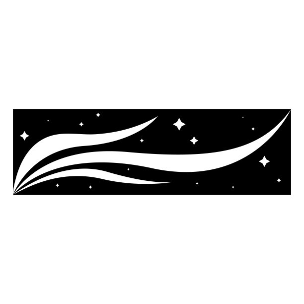 矢量标志，上面是恒星背景上的空间波的抽象图像。图片下载