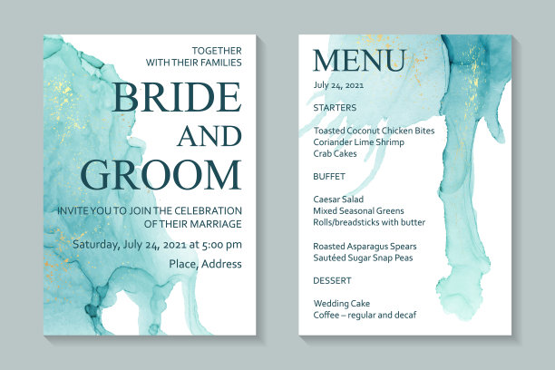 水彩背景与抽象的水墨画波浪和金色飞溅在白色。图片下载