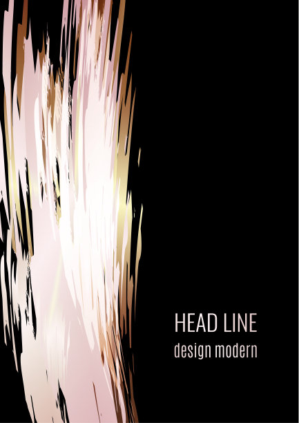 抽象背景与笔触的书籍，杂志，目录。粉红色的黄金。向量图片下载