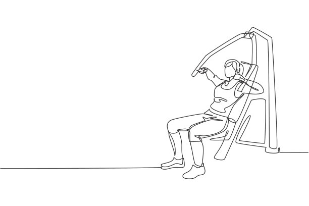 一行画了一个年轻精力充沛的女人图片下载