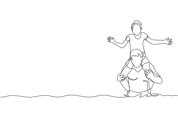 单线连续画爹抬起来图片下载