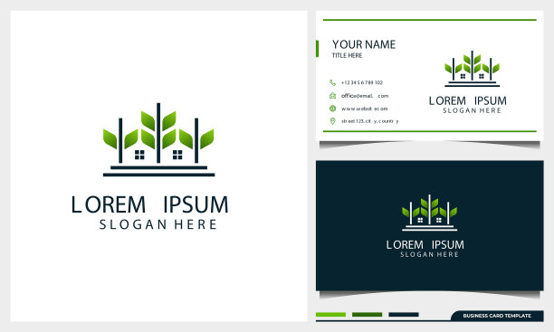 麦叶和家的标志设计和名片图片下载