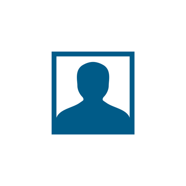 阿凡达蓝色图标在白色背景蓝色平坦图片下载