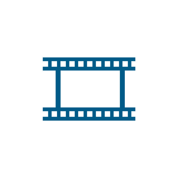 胶片条纹蓝色图标在白色背景蓝色图片下载