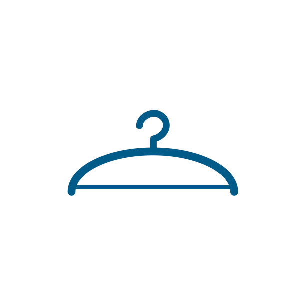 衣架蓝色图标在白色背景蓝色平坦图片下载