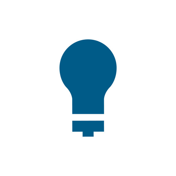 灯泡蓝色图标上的白色背景蓝色图片下载