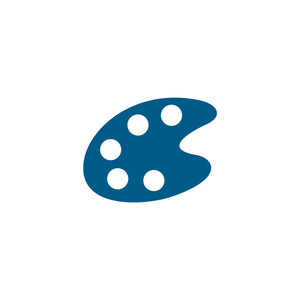 绘制调色板上的蓝色图标上的白色图片下载