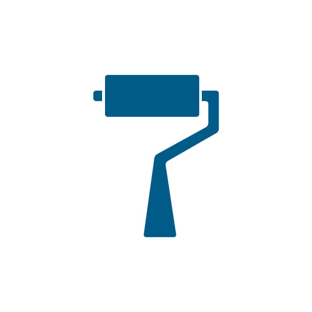 滚筒刷蓝色图标白色背景蓝色图片下载