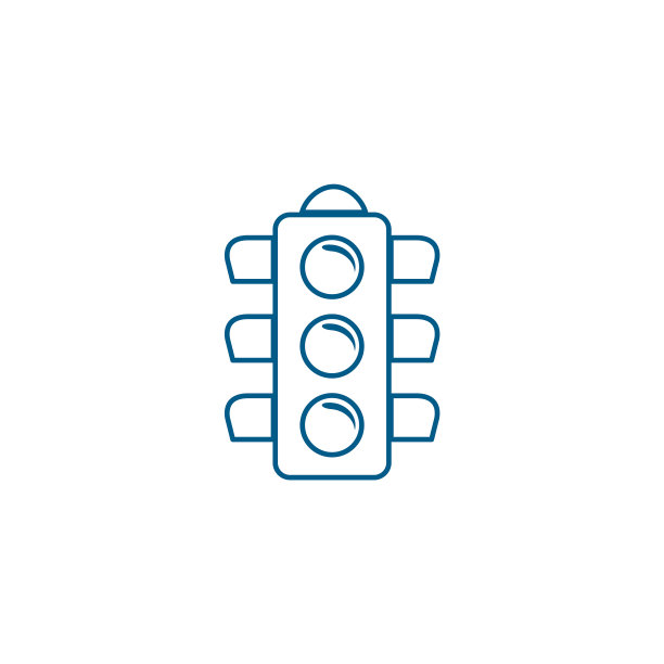 交通灯信号线上蓝色图标上白色图片下载