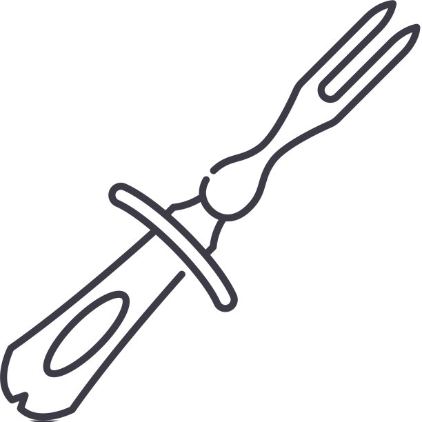 雕刻叉图标线性隔离图片下载