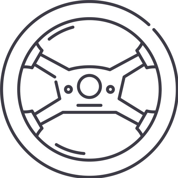 汽车方向盘图标线性隔离图片下载