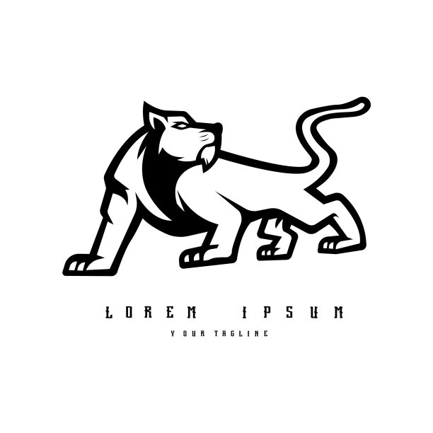 黑白狮子用于商标等图片下载