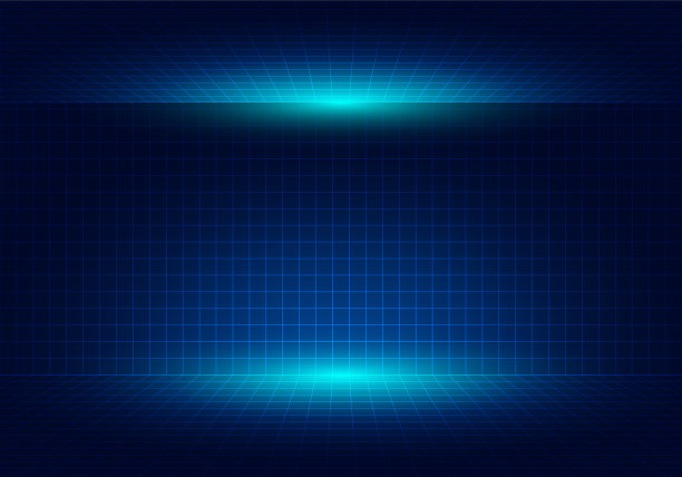 抽象的蓝色网格透视设计背景图片下载