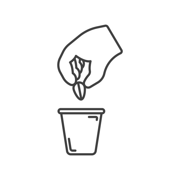 种植种子植物图标简单线条画一图片下载