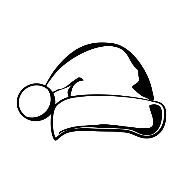 圣诞老人帽子剪影新年图片下载