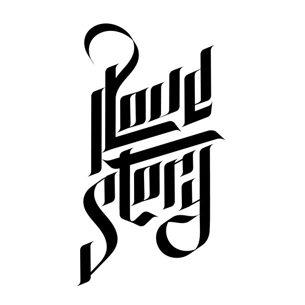 爱情故事。矢量字母哥特式风格图片下载