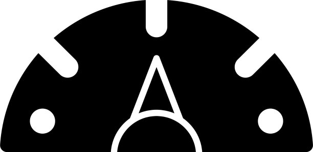 黑色速度计图标孤立在白色上图片下载