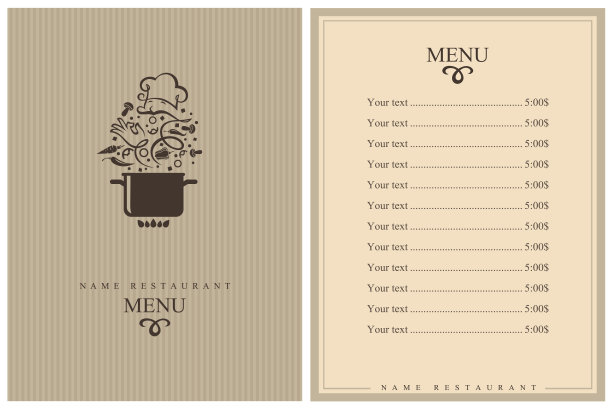 餐厅的菜单设计图片下载