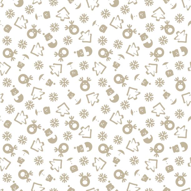 棕色圣诞雪人无缝图案设计图片下载