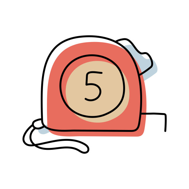 标准草图。卷尺。施工工具。彩色矢量仪器示意图图片下载