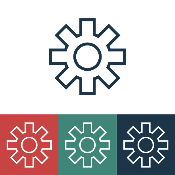 带齿轮的线性矢量图标图片下载