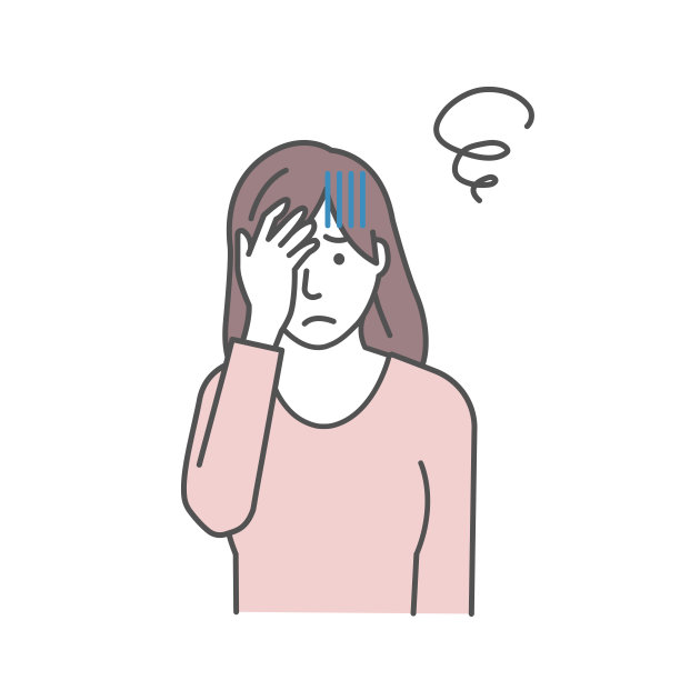 一个年轻女人挤压头部的矢量图(哦，我的天，头痛)图片下载