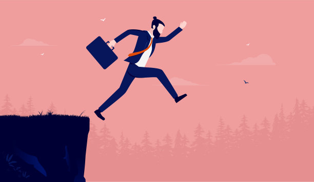 商人从悬崖上跳入未知的深渊图片下载