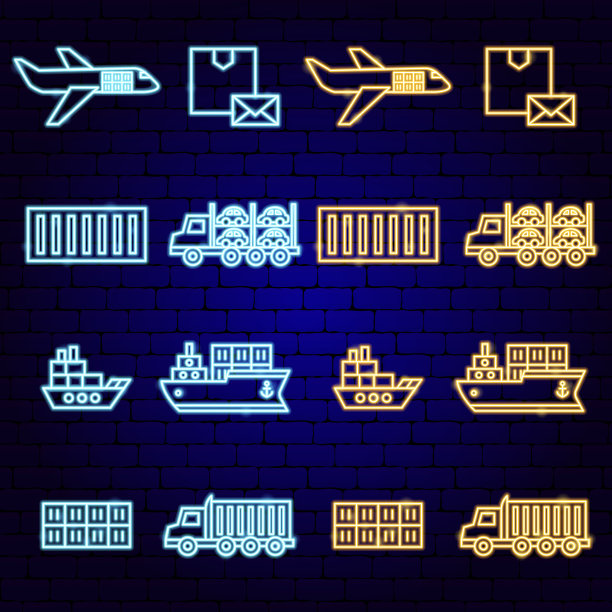 货运运输霓虹灯图片下载