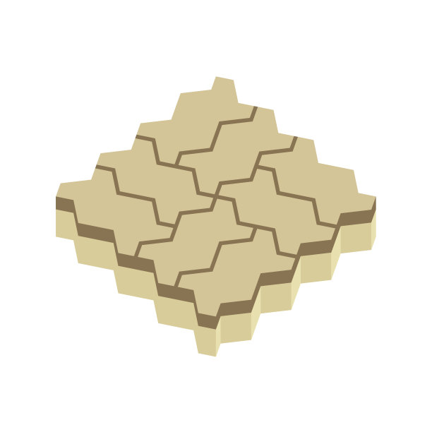 混凝土铺装块路面或砖面矢量图标设计。图片下载