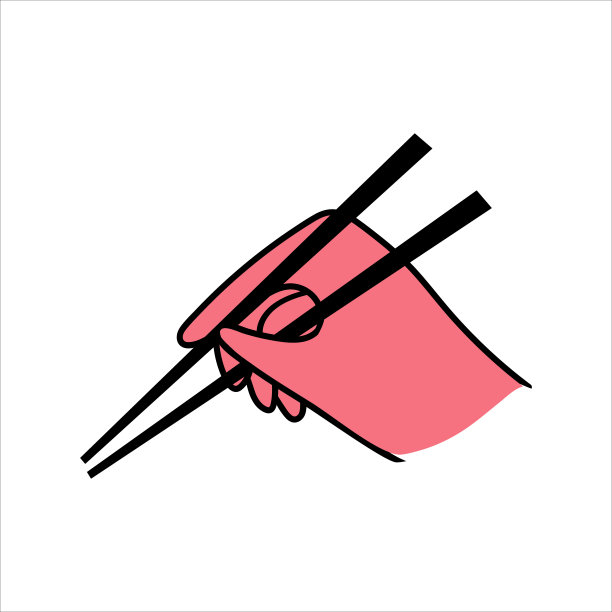 手拿着筷子。图片下载