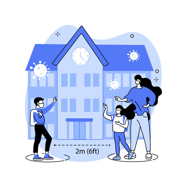 学校重新开放抽象概念矢量插图。图片下载