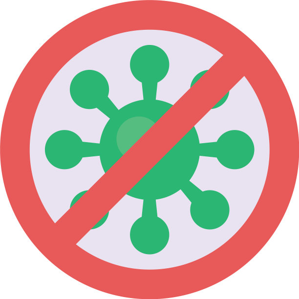 阻止covid - 19病毒颗粒扁平样式图片下载