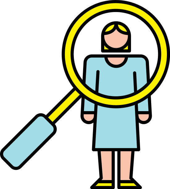 优雅的商务妇女与放大镜图片下载