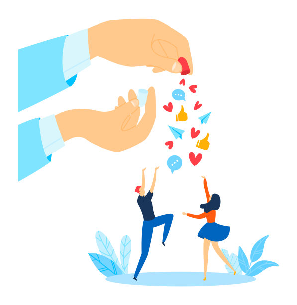 概念浪漫短信，爱情网络，恋爱聊天，在线智能手机女人，设计，以卡通风格矢量插画。图片下载