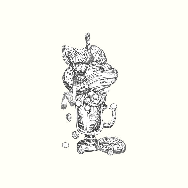 怪物摇甜品孤立的背景手图片下载