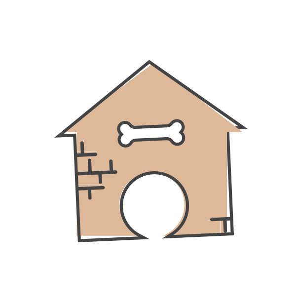 Icon house with bone for dogs卡通风格上图片下载