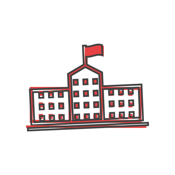 图标为卡通风格的商务办公大楼图片下载