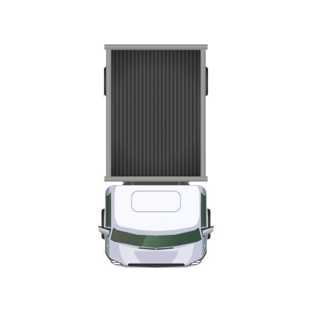 俯视图现实的光滑白色轨道上的车图片下载