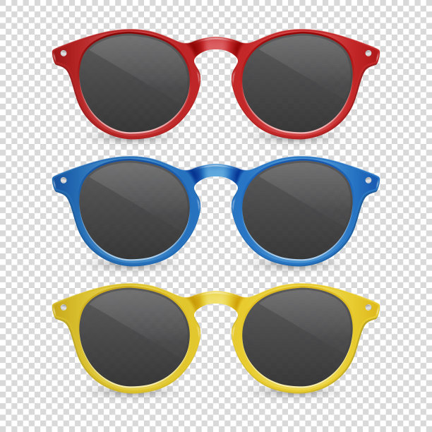 3d逼真的塑料红、蓝、黄图片下载