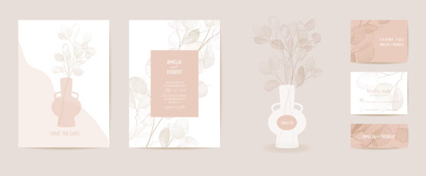 干月牙花波西米亚邀请卡图片下载