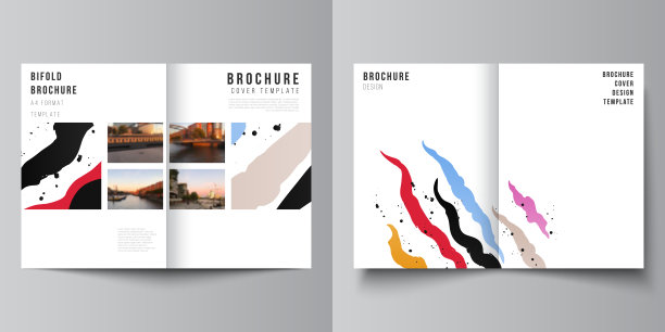 矢量布局的两个A4封面模型设计模板双折宣传册，传单，杂志，封面设计，书籍设计，宣传册封面，代理，公司，商业，投资组合，推介甲板，启动。图片下载