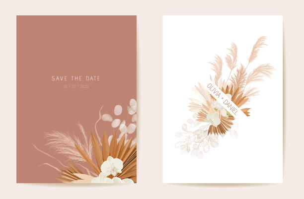 婚礼干月牙兰蒲苇草花图片下载