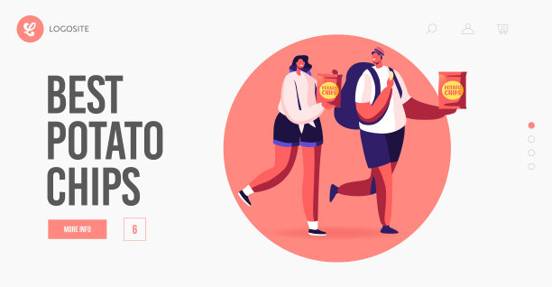 人物吃薯片在包装落地图片下载