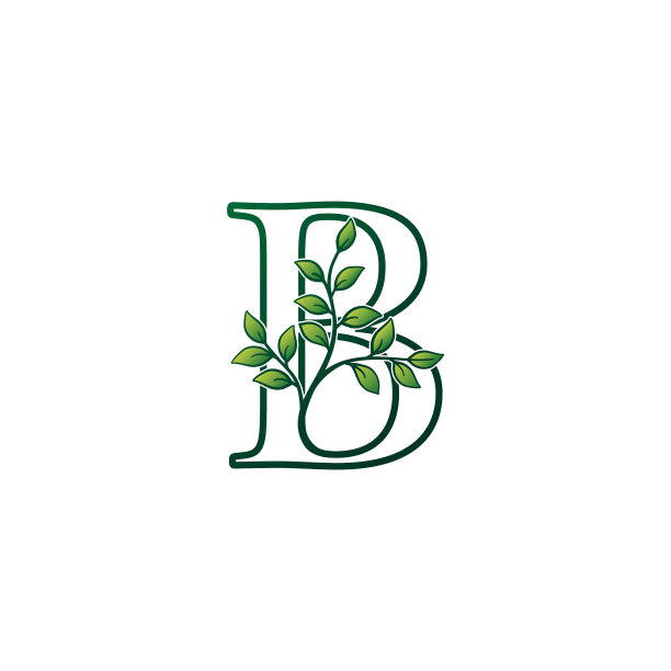 字母b标志概念绿色自然绿色图片下载