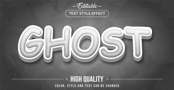 幽灵阴影文本效果-可编辑的文本效果图片下载