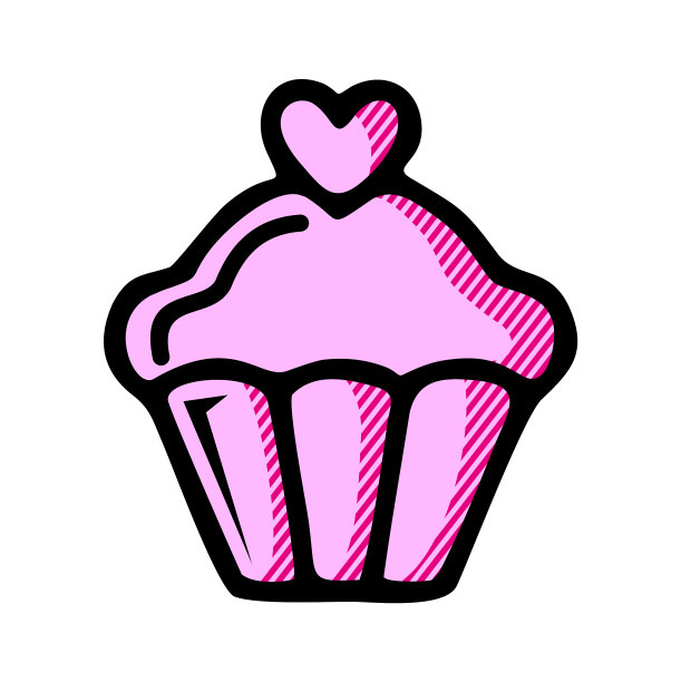 纸杯蛋糕图标隔离在白色背景图片下载