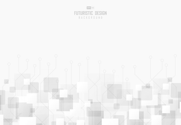 抽象的正方形灰白技术图片下载